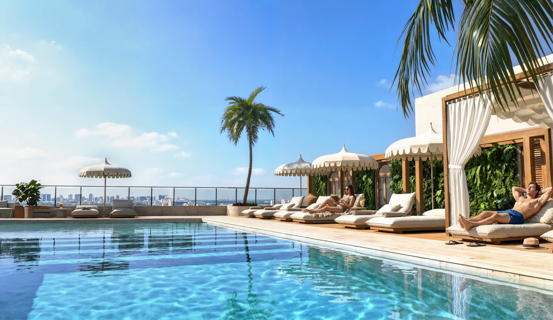 Render de área comum: Pool Deck, por FT_LAB